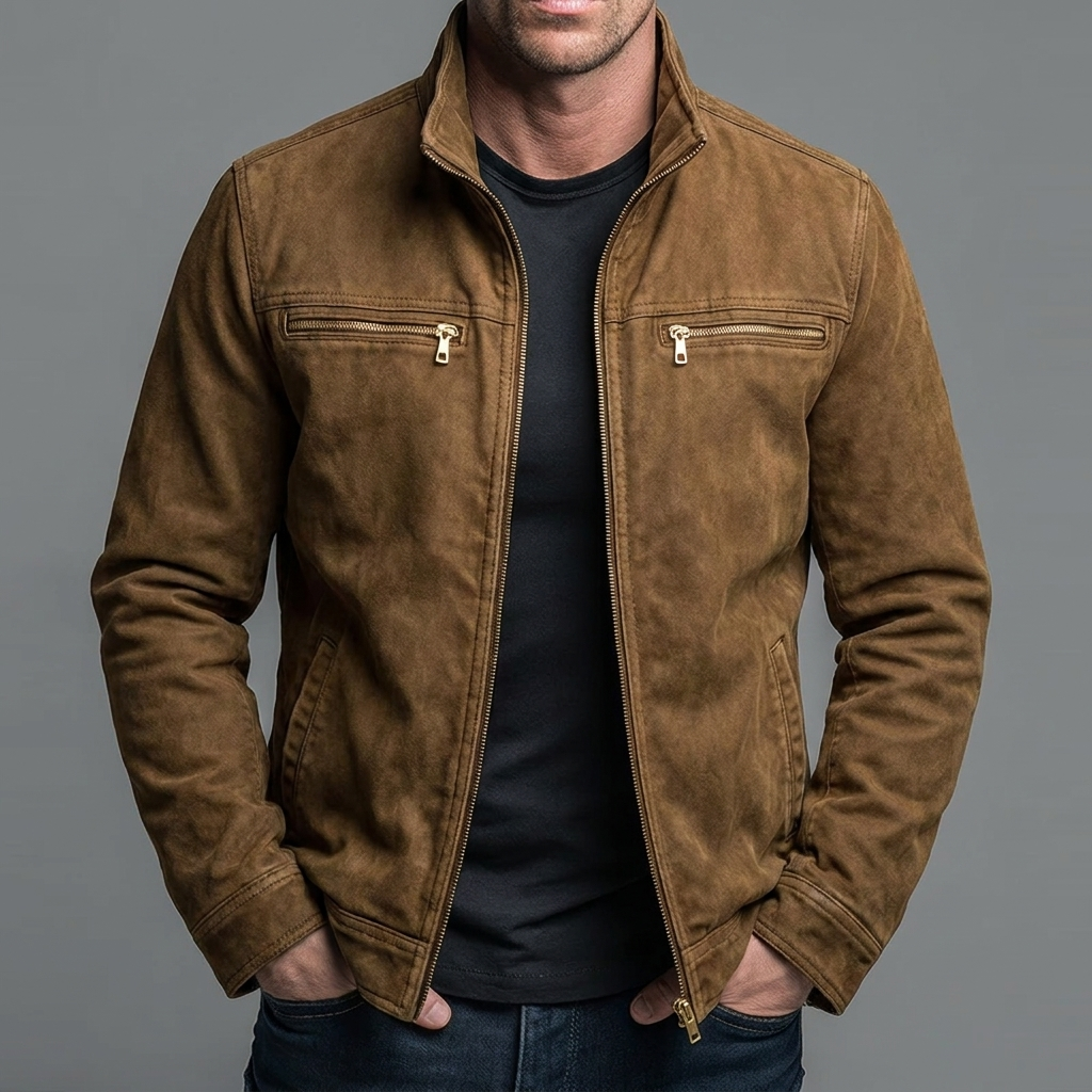 Mode Lumiére™ | Veste en Coton Vintage à Fermeture Zippée