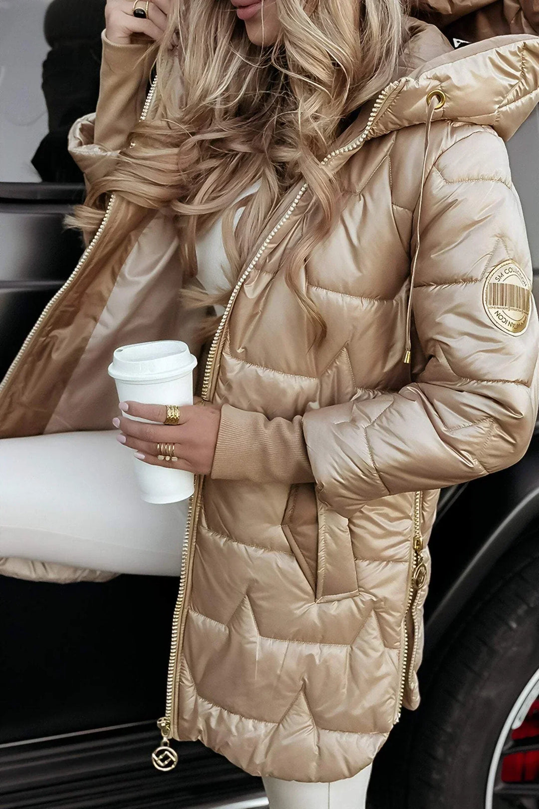 Nolwen - Manteau Hivernal Tendance à Capuche et Rembourrage