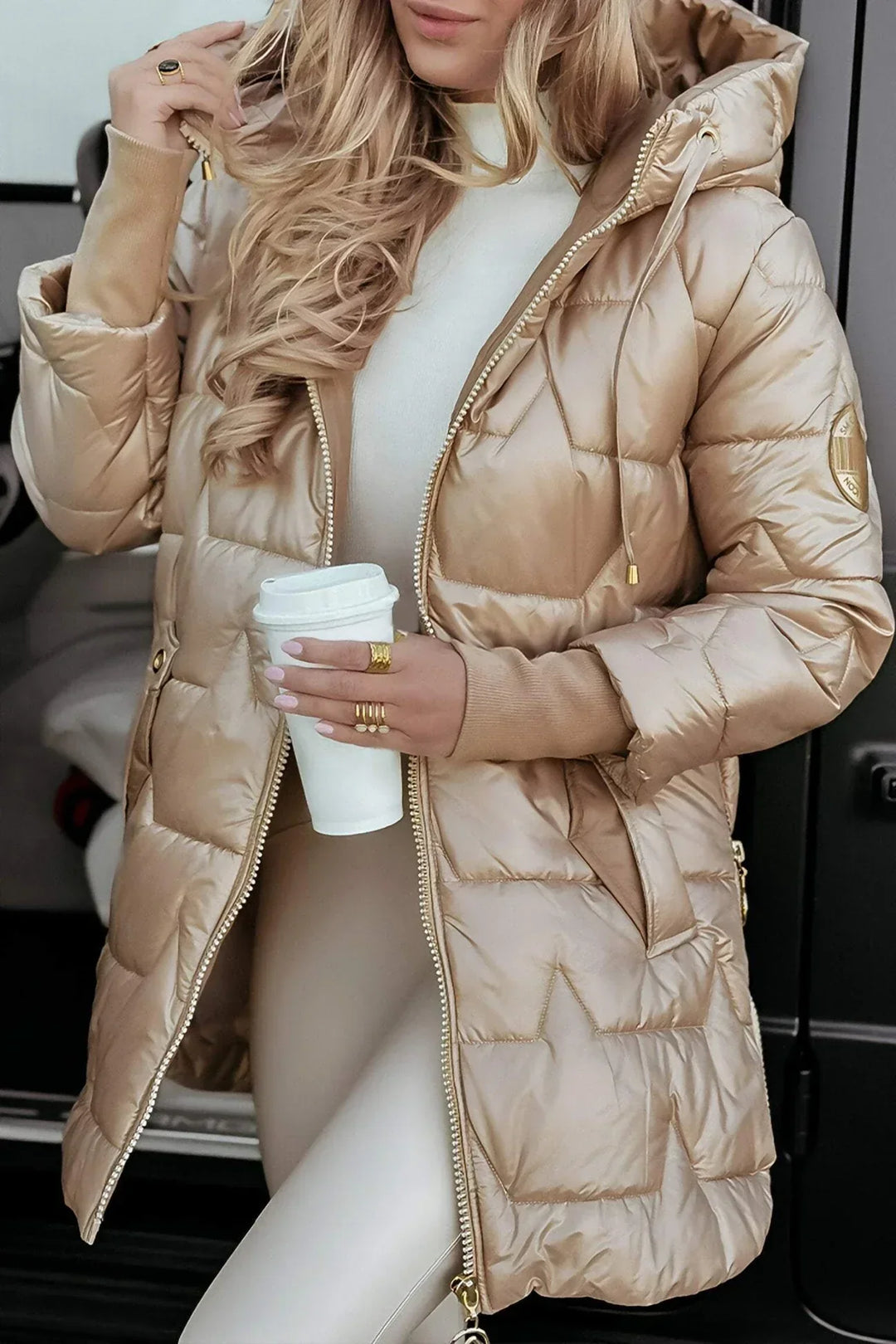 Nolwen - Manteau Hivernal Tendance à Capuche et Rembourrage