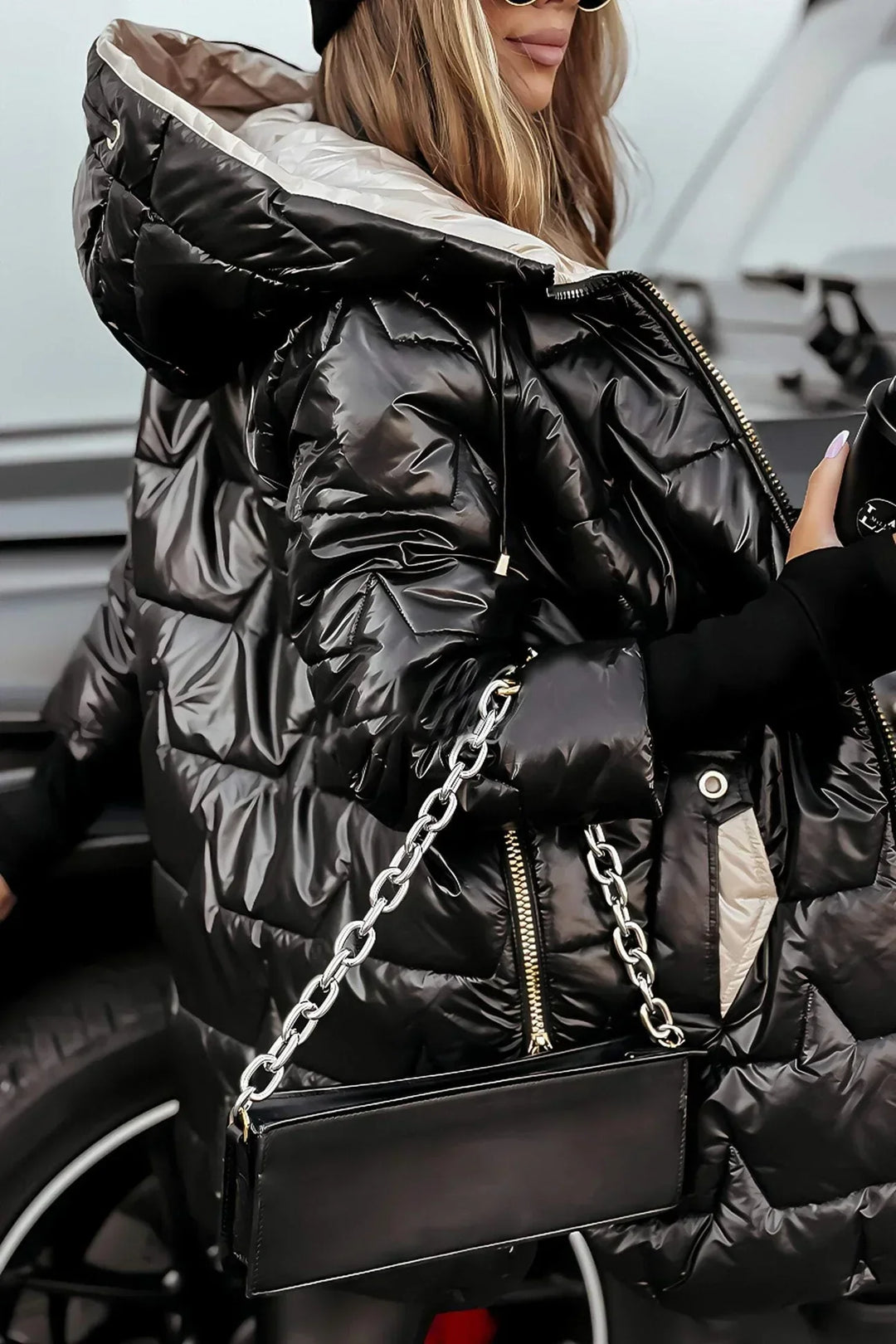 Nolwen - Manteau Hivernal Tendance à Capuche et Rembourrage
