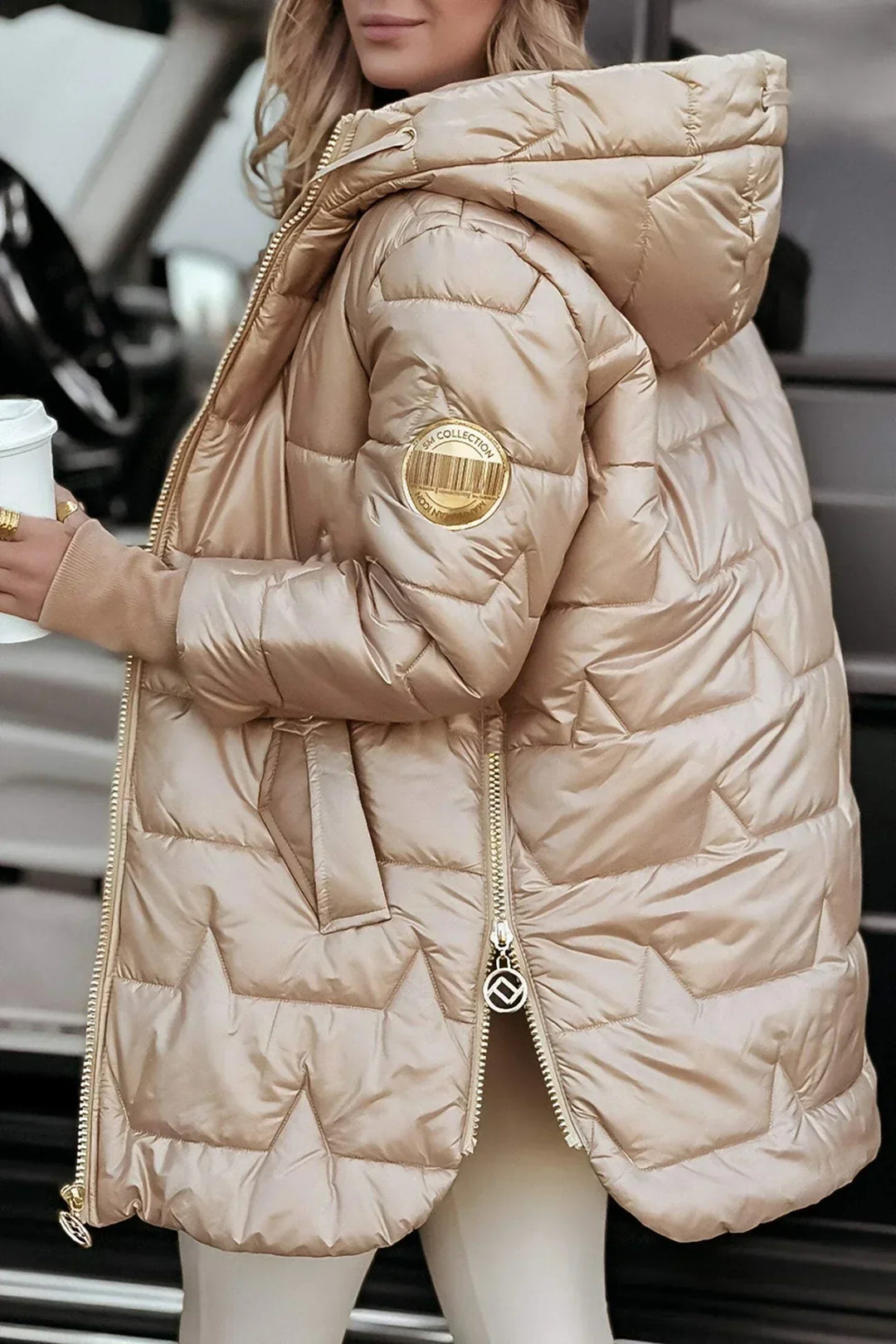Nolwen - Manteau Hivernal Tendance à Capuche et Rembourrage