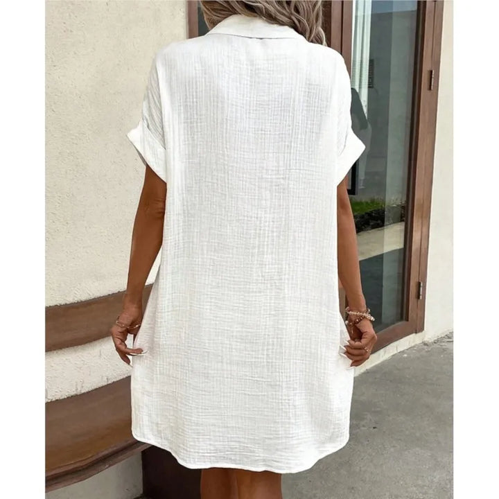 Mode Lumiére™ | Robe d’été en lin à boutons