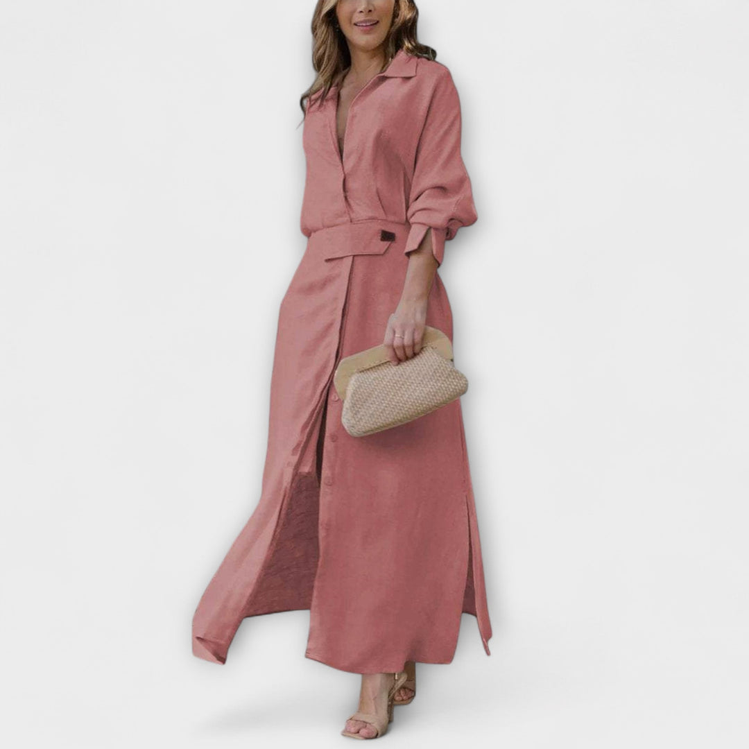 Jeannette - Robe maxi avec décolleté en V