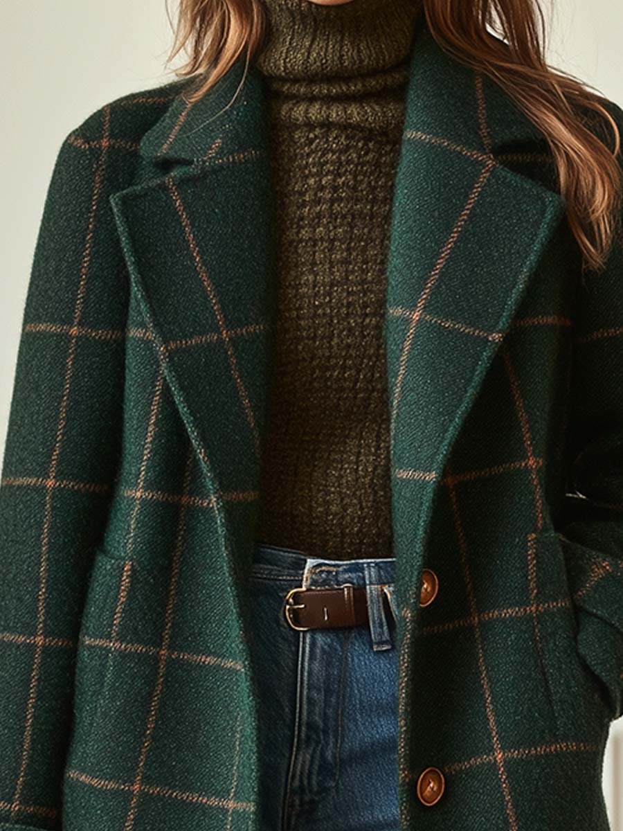 Arvae – Manteau à carreaux raffiné