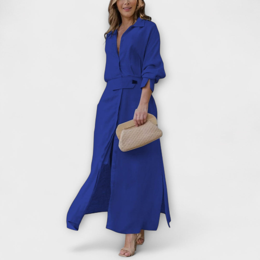 Jeannette - Robe maxi avec décolleté en V