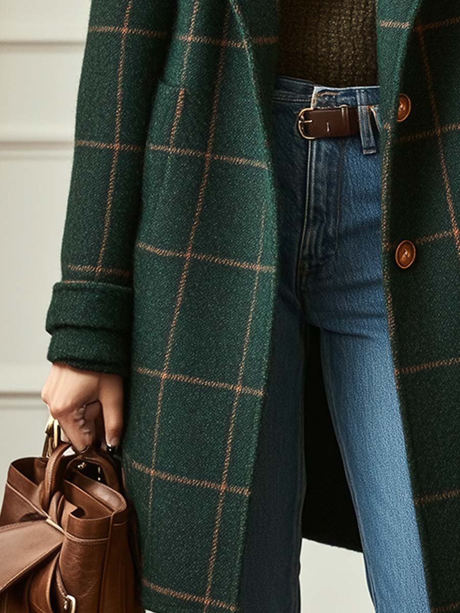 Arvae – Manteau à carreaux raffiné