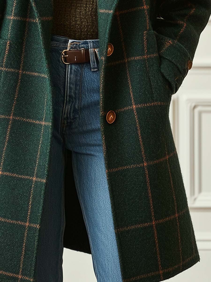Arvae – Manteau à carreaux raffiné