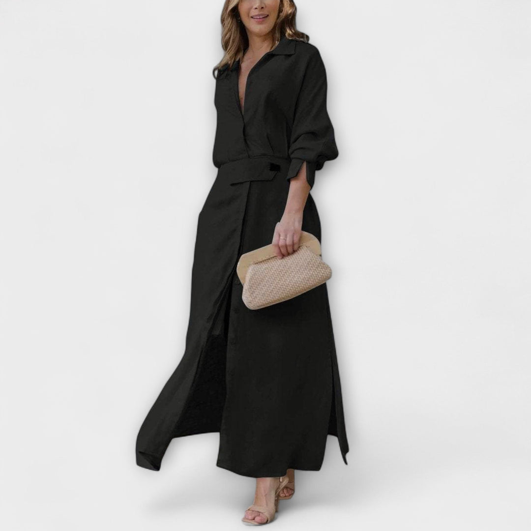 Jeannette - Robe maxi avec décolleté en V