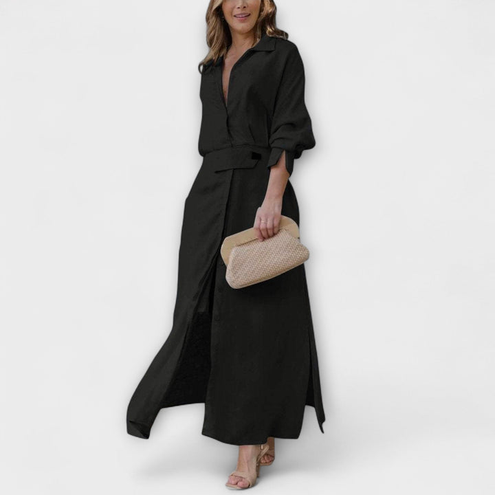 Jeannette - Robe maxi avec décolleté en V