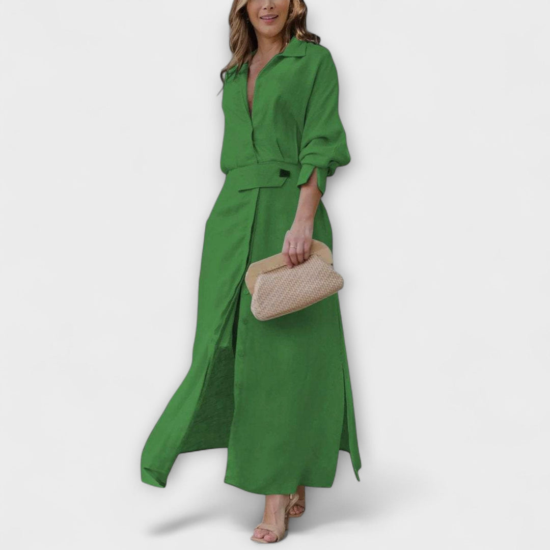 Jeannette - Robe maxi avec décolleté en V