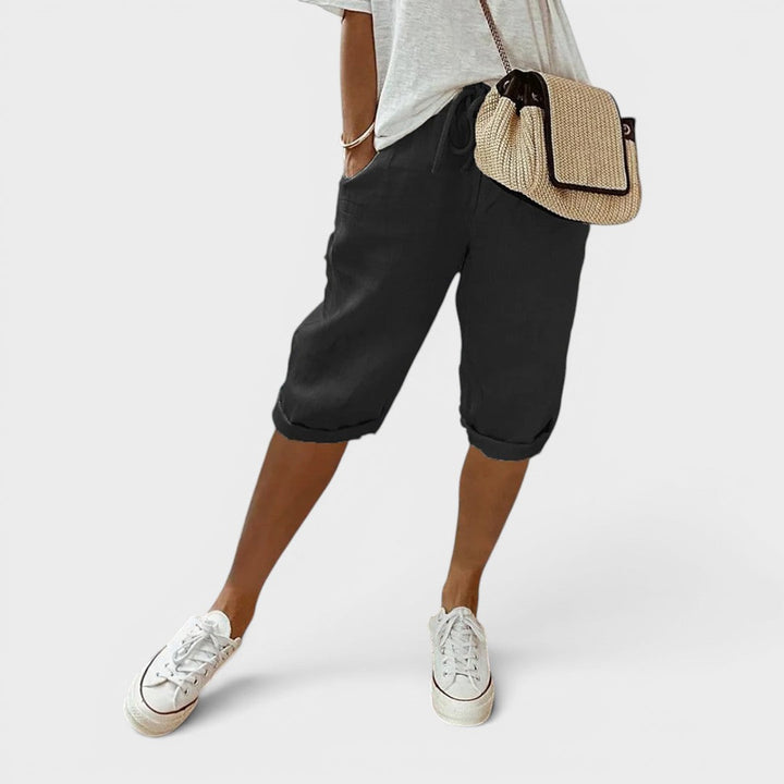 Céleste | Short en lin-coton léger