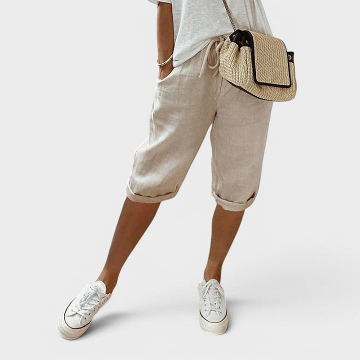 Céleste | Short en lin-coton léger