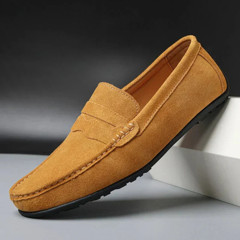 Mode Lumiére™  | Mocassins rétro en daim pour homme