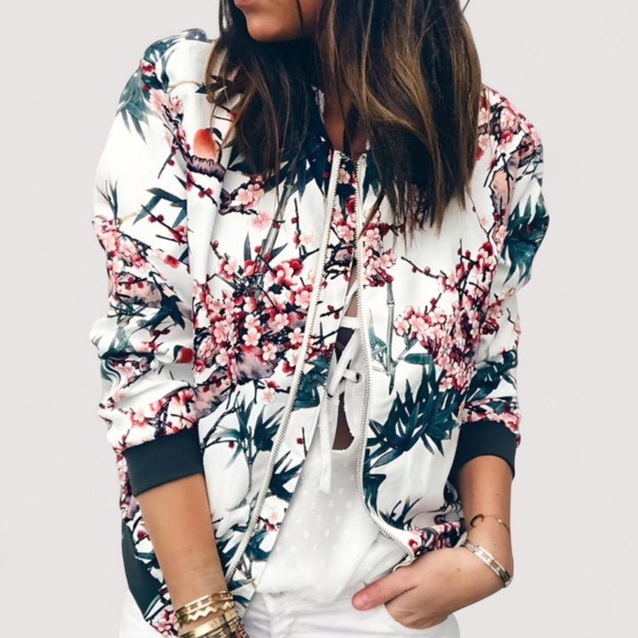 Lidia™ | Veste bomber stylisée avec motif floral