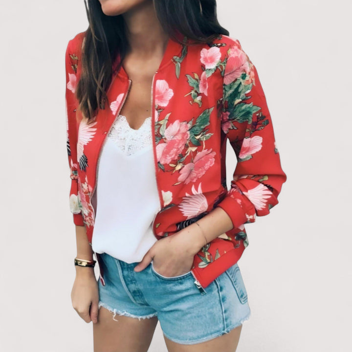 Lidia™ | Veste bomber stylisée avec motif floral