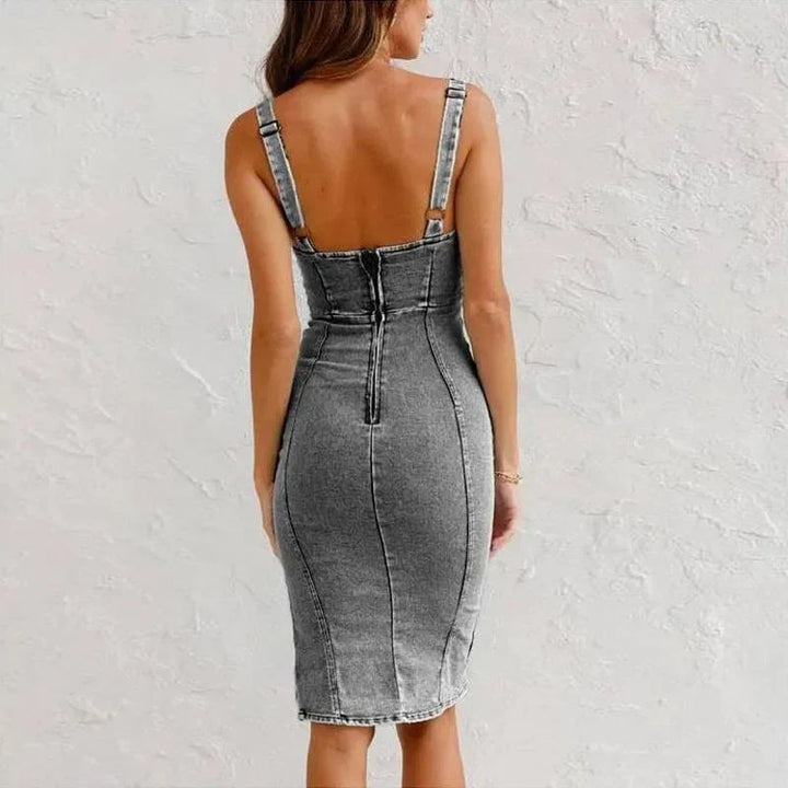 Lenoir™ | Robe Camisole Moulante en Denim