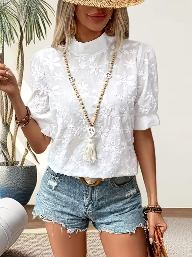 Mode Lumiére™ | Blouse Élégante à Motifs Floraux