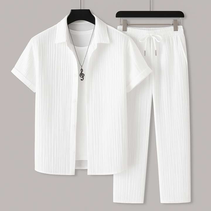 Mode Lumiere™| Ensemble Coordonné Blanc Luxe PureEase Été